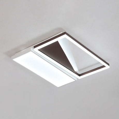 Geometric Led Flush Mount Light Black And White Acrylic Modern Design 18/21.5