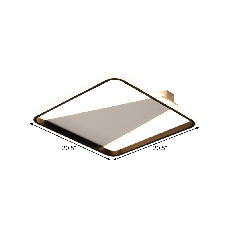 Minimalist Geometric Acrylic Led Flush Light - Black Mount 16.5’/20.5’ Width