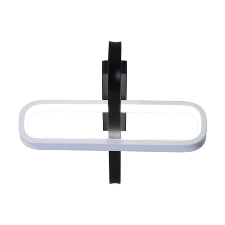 Modern Dual Oblong Flush Mount Led Ceiling Light In Black Warm/White