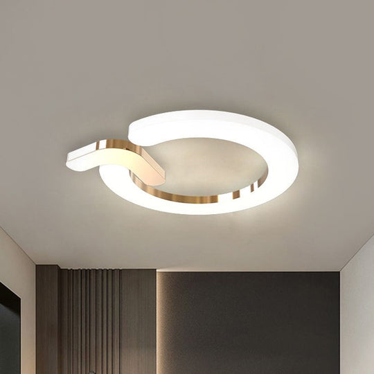 Modern Flush Mount Led Ceiling Lamp In Gold - Simple Circle Design 16/23.5 Metallic Finish / 16