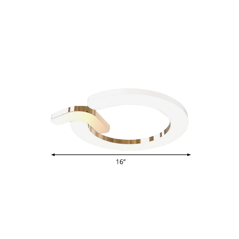 Modern Flush Mount Led Ceiling Lamp In Gold - Simple Circle Design 16’/23.5’ Metallic Finish