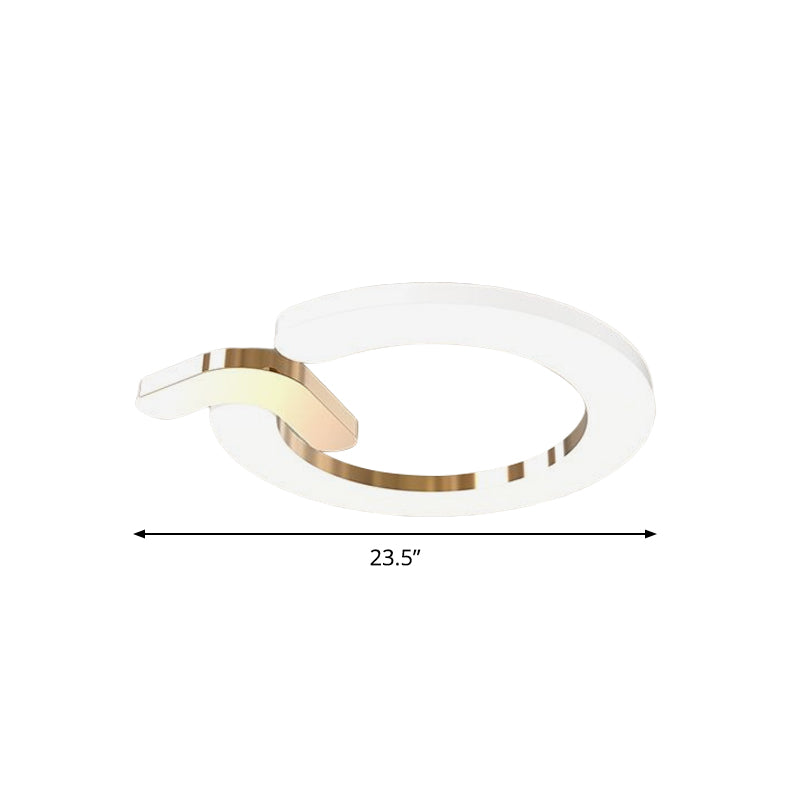 Modern Flush Mount Led Ceiling Lamp In Gold - Simple Circle Design 16’/23.5’ Metallic Finish