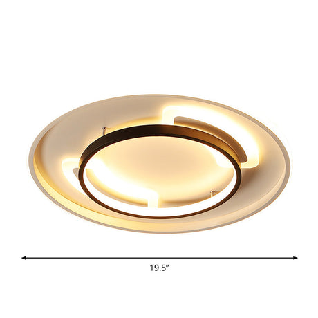Modern Acrylic Led Flush Ceiling Light - 16/19.5 White Warm/White Mount Lamp