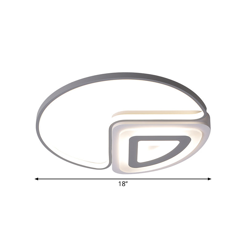 Modern Acrylic Led Flushmount Light In Warm/White 18’/21.5’ Wide