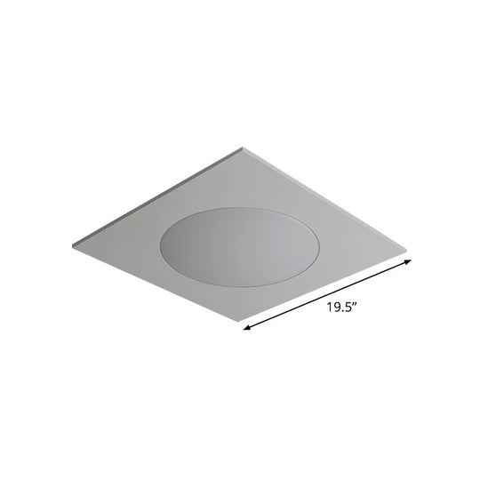 Contemporary White Square Flushmount Led Ceiling Fixture - 19.5’/23.5’ W Warm/White Light