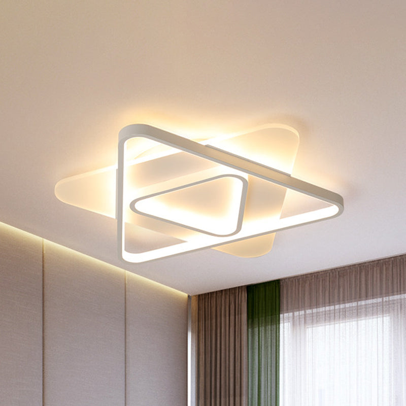 Nordic Acrylic Triangle Flush Mount Led Ceiling Light - 17’/21’/25’ Wide Warm/White White / 17’