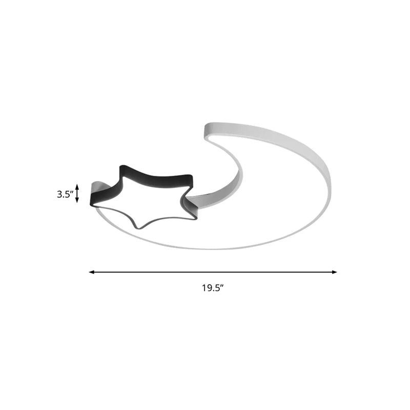 White Flush Mount Sky View Ceiling Lamp For Child Bedroom