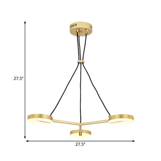 Modern Metal Led Gold Hanging Chandelier - Stylish Lighting Fixture For Living Room