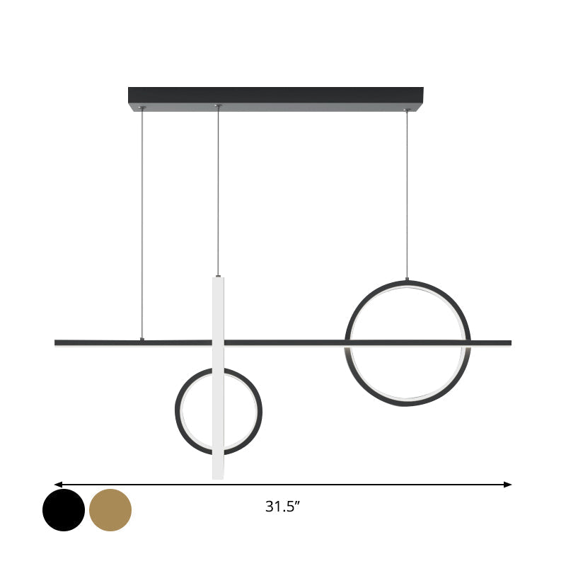 23.5/31.5 Acrylic Bike Pendant Lighting Nordic Led Island Lamp - Black/Gold