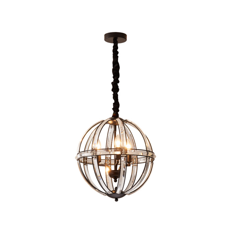 Simplicity Global Crystal-Encrusted Pendant Chandelier In Black/Gold: Elegant Single-Bulb Light For