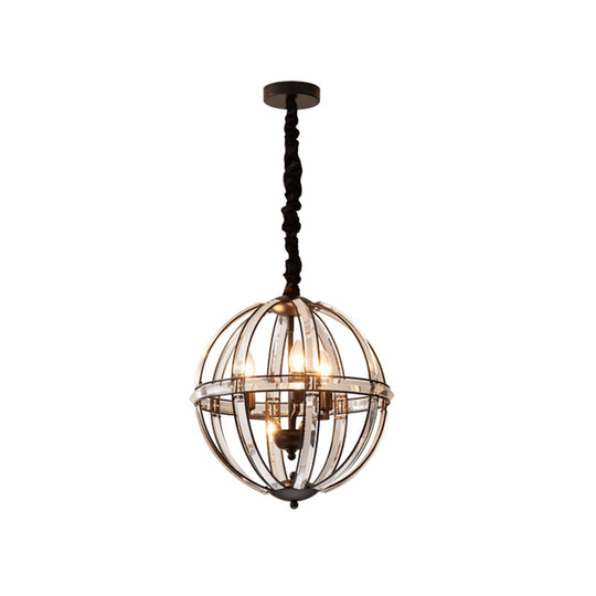 Simplicity Global Crystal-Encrusted Pendant Chandelier In Black/Gold: Elegant Single-Bulb Light For