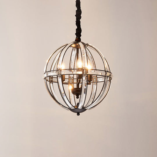 Simplicity Global Crystal-Encrusted Pendant Chandelier In Black/Gold: Elegant Single-Bulb Light For
