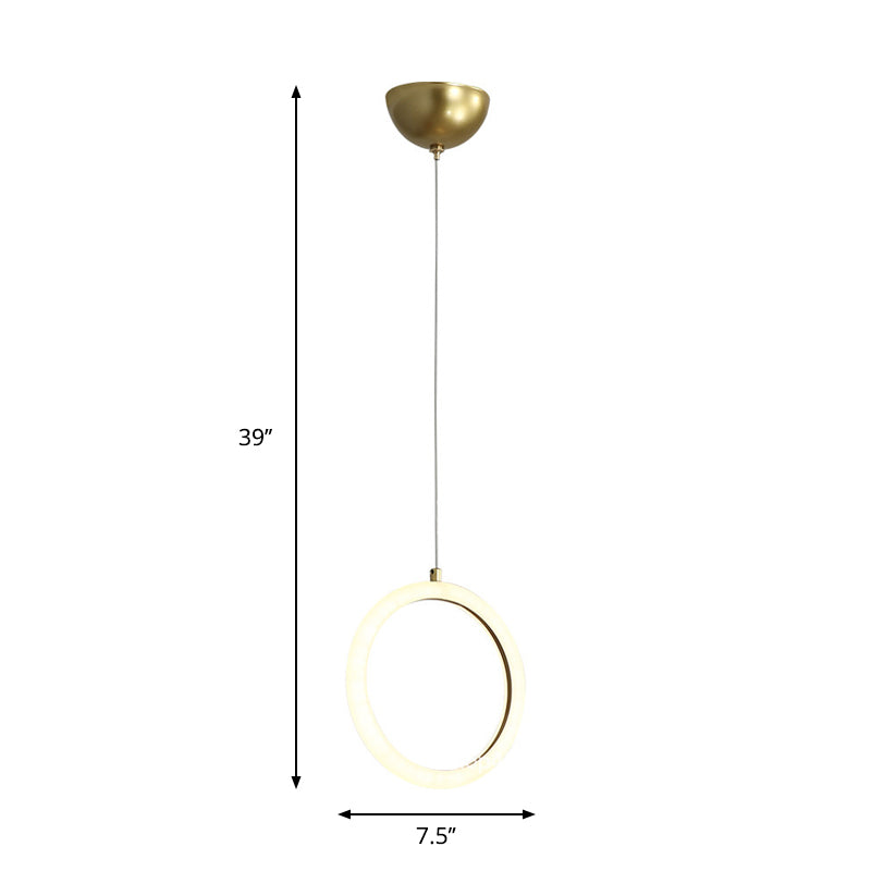 Nordic Acrylic Chandelier - Circular 1/3 Lights Gold Hanging Light Kit For Restaurants