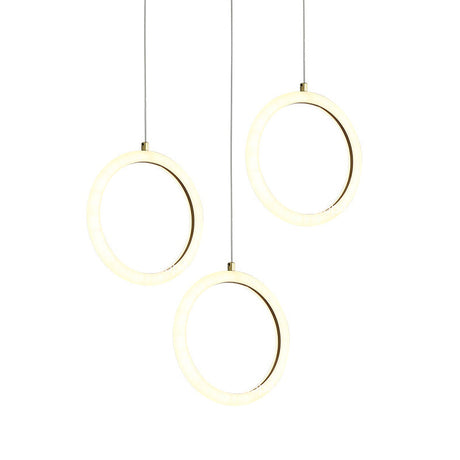 Nordic Acrylic Chandelier - Circular 1/3 Lights Gold Hanging Light Kit For Restaurants