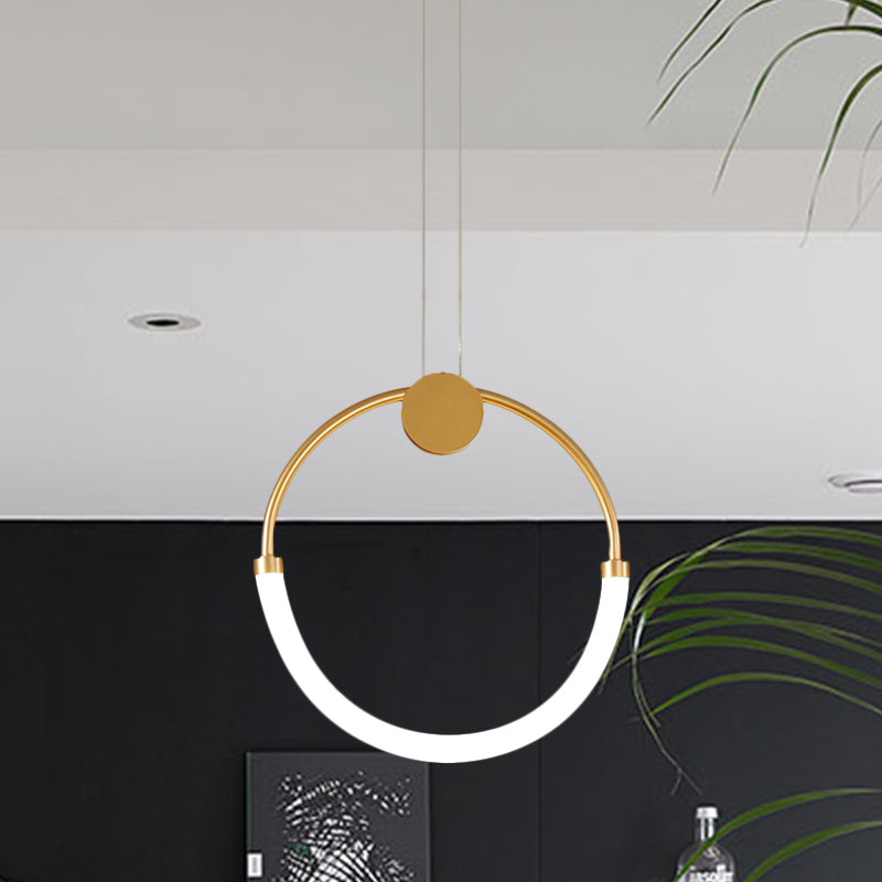 Nordic Circular Chandelier Lamp: Acrylic 1/3 Gold Bulbs Warm/White Pendant Lighting Fixture