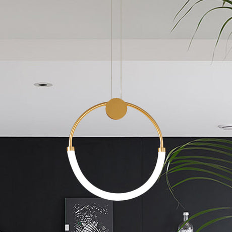Nordic Circular Chandelier Lamp: Acrylic 1/3 Gold Bulbs Warm/White Pendant Lighting Fixture