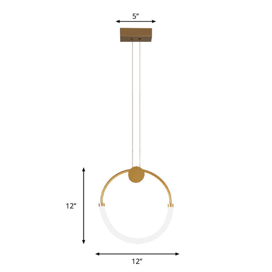 Nordic Acrylic Circular Chandelier - Gold Pendant Lighting With 1/3 Bulbs In Warm/White Light