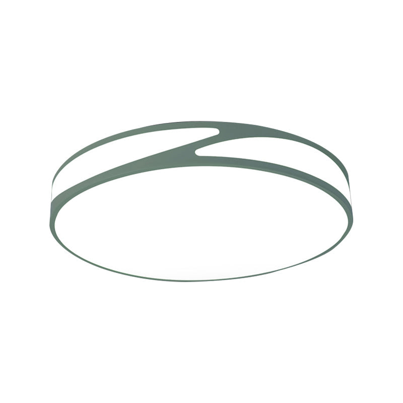 14/18/21.5 Round Flush Mount Macaron Loft Acrylic Ceiling Light In Blue/Green/Pink/Yellow For Kids