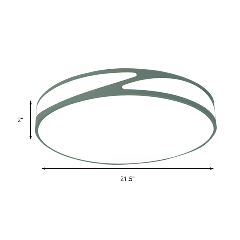 14’/18’/21.5’ Round Flush Mount Macaron Loft Acrylic Ceiling Light In Blue/Green/Pink/Yellow