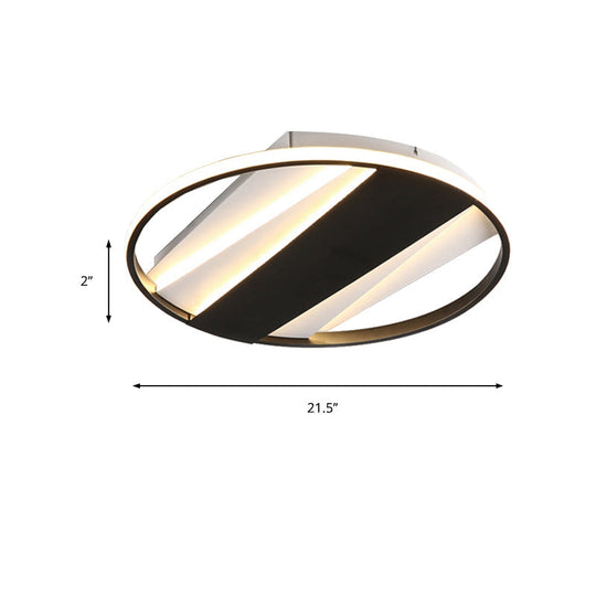 Modern Black Acrylic Living Room Ring Ceiling Light