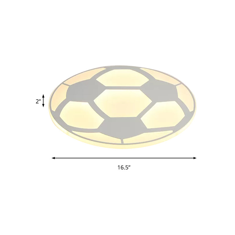 Sleek White Flush Mount Soccer Ceiling Light For Kid’s Bedroom