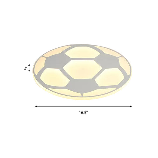 Sleek White Flush Mount Soccer Ceiling Light For Kid’s Bedroom