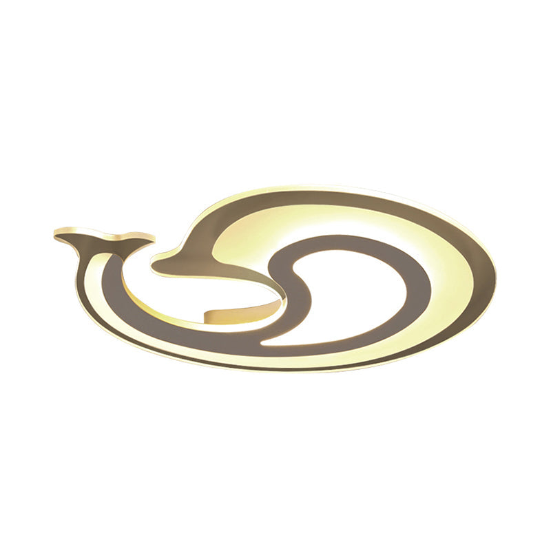 Kids’ Cartoon Snail Shell Ceiling Light In Striped White Flush Design - Ideal For Child’s Bedroom