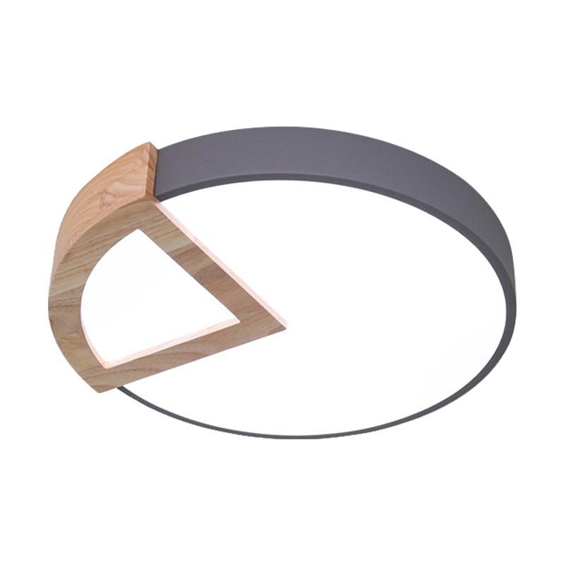 Wood Triangle Nordic Led Ceiling Lamp In 5 Colors (Warm/White) For Kindergarten