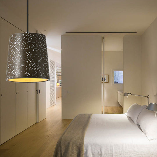 Nordic Style Cement Cone Pendant Light - 1 Black/White/Brown