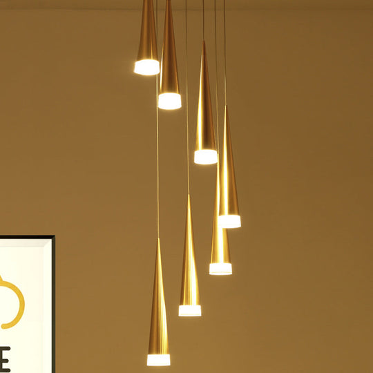 Tapered Metal Hanging Lamp Kit - Elegant Pendant Light Fixture For Dining Room In 3 Colors