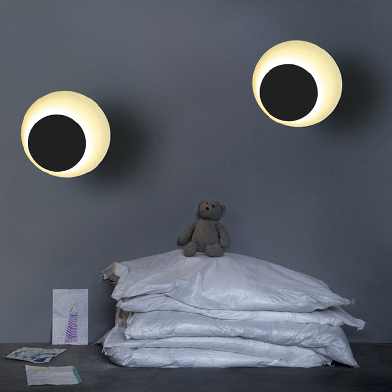 Macaron Loft Round Wall Light - Candy Color Sconce For Office Hallway Black / 10