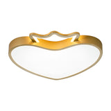 Cartoon Style Pink/Gold Heart Led Ceiling Light Fixture