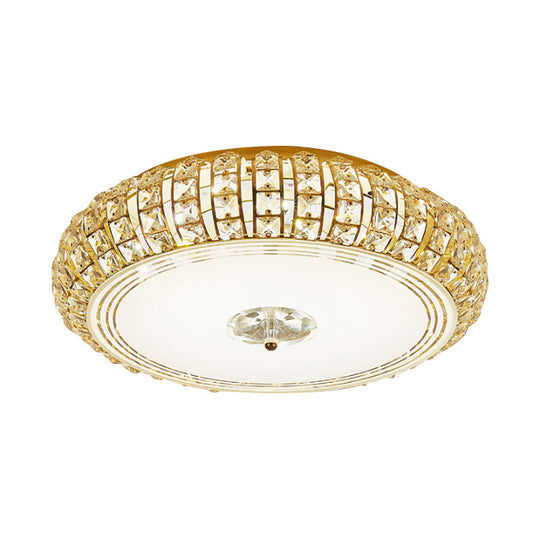 Modern Chrome/Gold Led Crystal Ceiling Mounted Light Flushmount Design 15’/19’ Width