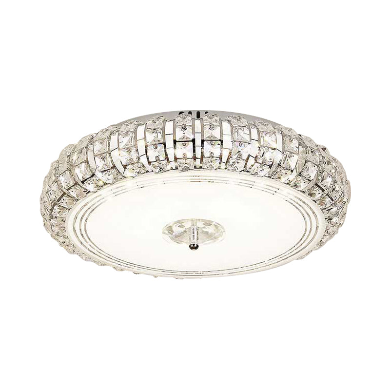 Modern Chrome/Gold Led Crystal Ceiling Mounted Light Flushmount Design 15’/19’ Width