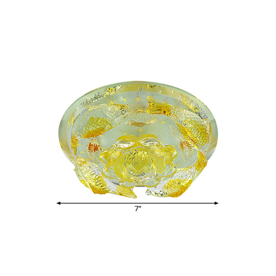 Contemporary Led Floral Crystal Ceiling Light - Warm/White Flush Mount