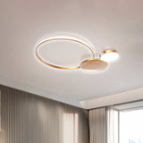 Modern Gold Metal Led Flush Ceiling Light - Stylish Living Room Lighting Fixture