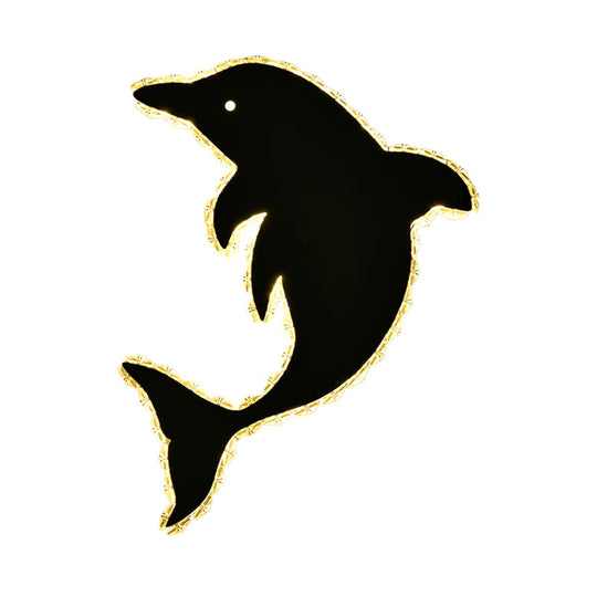 Modern Led Dolphin Crystal Wall Sconce - Stainless Steel Flush Mount Light