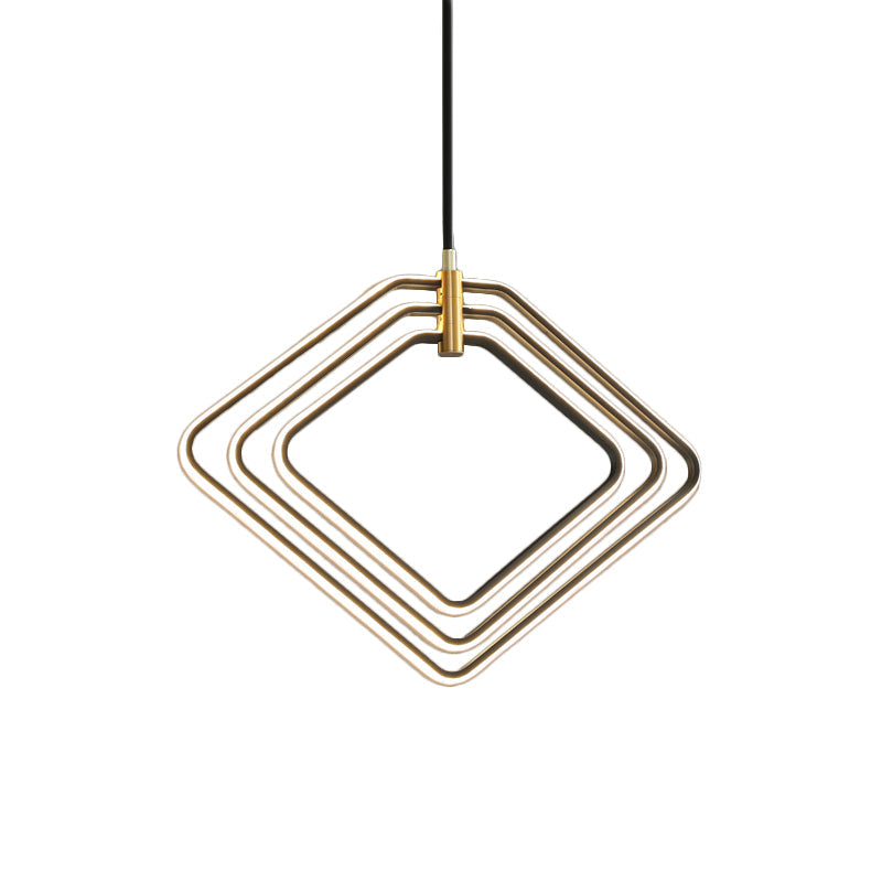 Modern Rhombus Chandelier Lamp - 13’/16’ W Led Ceiling Pendant Light For Dining Room Black/White