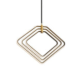 Modern Rhombus Chandelier Led Pendant Light For Dining Room - 13/16 Width Metal Black/White