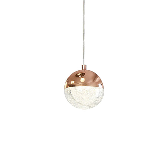 Modern Crystal Led Pendant Light: Chrome/Gold Finish Ideal For Dining Room