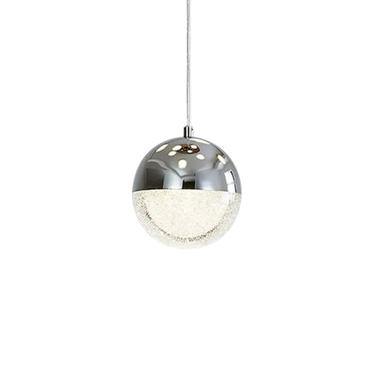Modern Crystal Led Pendant Light: Chrome/Gold Finish Ideal For Dining Room