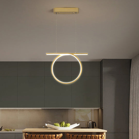 Simplicity Led Gold Hanging Lamp Kit With Warm/White Light