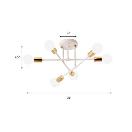 Modern Stacked Linear Ceiling Light: Energy Saving Semi Flushmount For Hotels