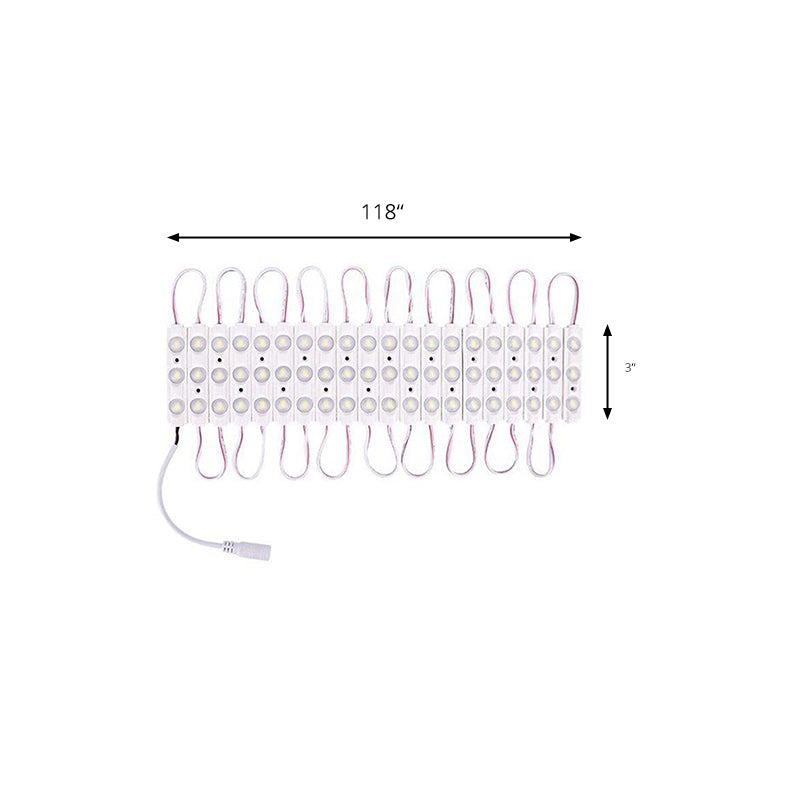 Contemporary White Led Vanity Strip Light: Plastic Linear Make-Up Lighting For Dressing Room