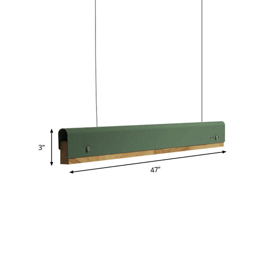 Modern Wood And Metal Rectangle Ceiling Pendant Light - 23.5’/35.5’/47’ Wide 1