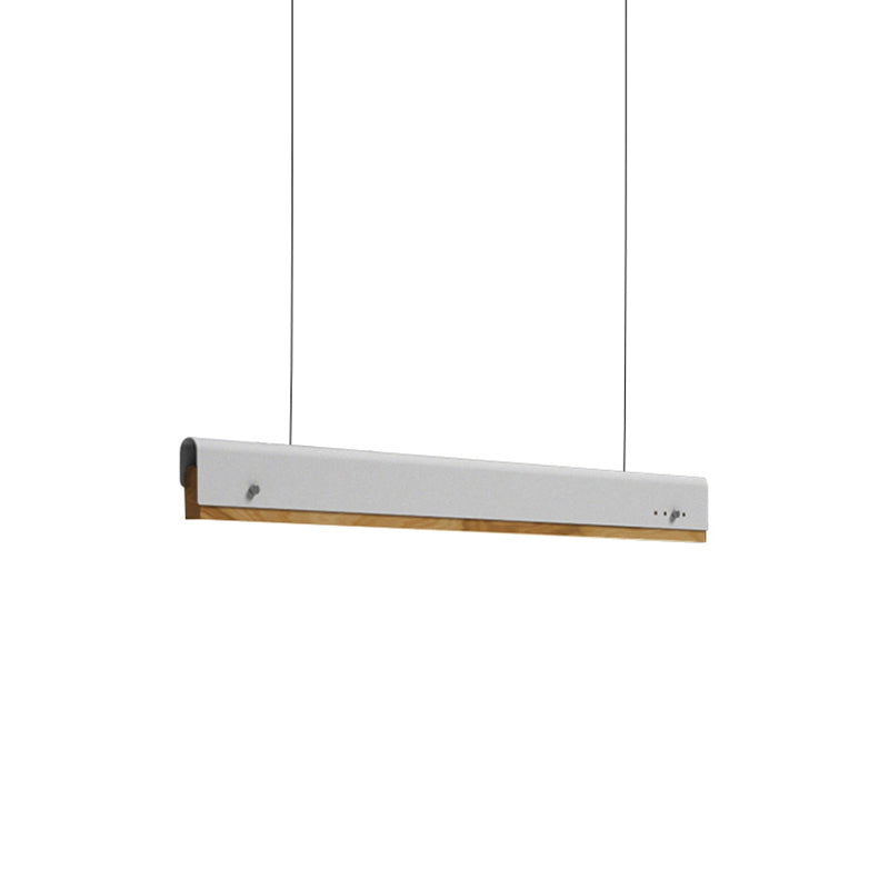 Modern Wood And Metal Rectangle Ceiling Pendant Light - 23.5’/35.5’/47’ Wide 1