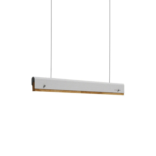 Modern Wood And Metal Rectangle Ceiling Pendant Light - 23.5’/35.5’/47’ Wide 1
