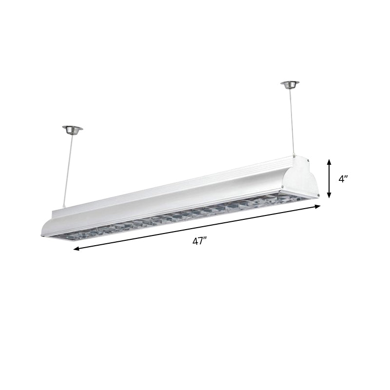 Modern Led Pendant Light With White Metal Shade - Stylish Office Ceiling Fixture