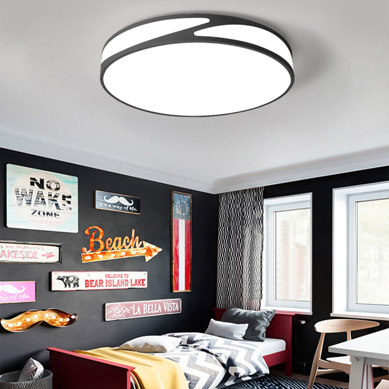 Macaron Style Acrylic Ceiling Lamp - Candy Colored Flush Light For Offices Black / 14