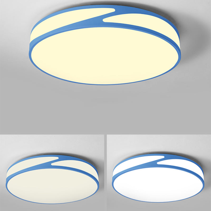Macaron Style Acrylic Ceiling Lamp - Candy Colored Flush Light For Offices